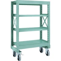 トラスコ中山 TRUSCO R3型ボルト式中量棚W900XD500XH1400 4段 Φ150 ウレタンキャスター付 R34354U150 1台