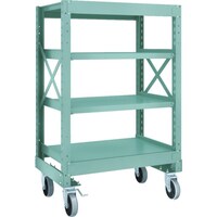トラスコ中山 TRUSCO R3型ボルト式中量棚W900XD600XH1400 4段 Φ150 ウレタンキャスター付 R34364U150 1台