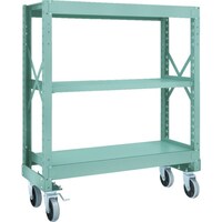 トラスコ中山 TRUSCO R3型ボルト式中量棚W1200XD500XH1400 3段 Φ150 ウレタンキャスター付 R34453U150 1台