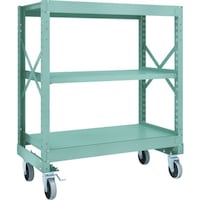 トラスコ中山 TRUSCO R3型ボルト式中量棚W1200XD600XH1400 3段 Φ150 ウレタンキャスター付 R34463U150 1台