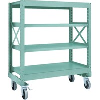 トラスコ中山 TRUSCO R3型ボルト式中量棚W1200XD600XH1400 4段 Φ150 ウレタンキャスター付 R34464U150 1台