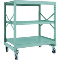 トラスコ中山 TRUSCO R3型ボルト式中量棚W1200XD900XH1400 3段 Φ150 ウレタンキャスター付 R34493U150 1台