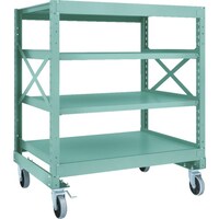 トラスコ中山 TRUSCO R3型ボルト式中量棚W1200XD900XH1400 4段 Φ150 ウレタンキャスター付 R34494U150 1台