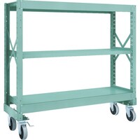 トラスコ中山 TRUSCO R3型ボルト式中量棚W1500XD500XH1400 3段 Φ150 ウレタンキャスター付 R34553U150 1台