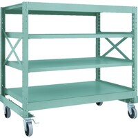 トラスコ中山 TRUSCO R3型ボルト式中量棚W1500XD900XH1400 4段 Φ150 ウレタンキャスター付 R34594U150 1台