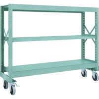 トラスコ中山 TRUSCO R3型ボルト式中量棚W1800XD500XH1400 3段 Φ150 ウレタンキャスター付 R34653U150 1台