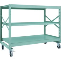 トラスコ中山 TRUSCO R3型ボルト式中量棚W1800XD900XH1400 3段 Φ150 ウレタンキャスター付 R34693U150 1台