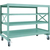 トラスコ中山 TRUSCO R3型ボルト式中量棚W1800XD900XH1400 4段 Φ150 ウレタンキャスター付 R34694U150 1台