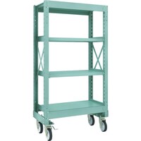 トラスコ中山 TRUSCO R3型ボルト式中量棚W900XD500XH1700 4段 Φ150 ゴムキャスター付 R35354G150 1台