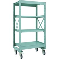 トラスコ中山 TRUSCO R3型ボルト式中量棚W900XD600XH1700 4段 Φ150 ゴムキャスター付 R35364G150 1台