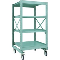トラスコ中山 TRUSCO R3型ボルト式中量棚W900XD900XH1700 4段 Φ150 ゴムキャスター付 R35394G150 1台