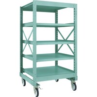 トラスコ中山 TRUSCO R3型ボルト式中量棚W900XD900XH1700 5段 Φ150 ゴムキャスター付 R35395G150 1台