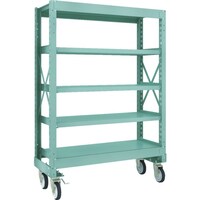 トラスコ中山 TRUSCO R3型ボルト式中量棚W1200XD500XH1700 5段 Φ150 ゴムキャスター付 R35455G150 1台