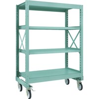 トラスコ中山 TRUSCO R3型ボルト式中量棚W1200XD600XH1700 4段 Φ150 ゴムキャスター付 R35464G150 1台