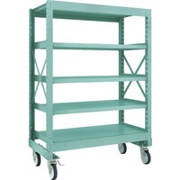 トラスコ中山 TRUSCO R3型ボルト式中量棚W1200XD600XH1700 5段 Φ150 ゴムキャスター付 R35465G150 1台