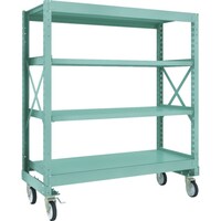 トラスコ中山 TRUSCO R3型ボルト式中量棚W1500XD600XH1700 4段 Φ150 ゴムキャスター付 R35564G150 1台