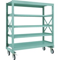 トラスコ中山 TRUSCO R3型ボルト式中量棚W1500XD600XH1700 5段 Φ150 ゴムキャスター付 R35565G150 1台