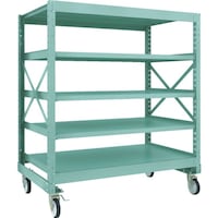 トラスコ中山 TRUSCO R3型ボルト式中量棚W1500XD900XH1700 5段 Φ150 ゴムキャスター付 R35595G150 1台