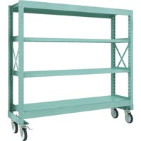 トラスコ中山 TRUSCO R3型ボルト式中量棚W1800XD500XH1700 4段 Φ150 ゴムキャスター付 R35654G150 1台