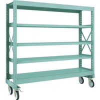 トラスコ中山 TRUSCO R3型ボルト式中量棚W1800XD500XH1700 5段 Φ150 ゴムキャスター付 R35655G150 1台