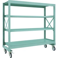 トラスコ中山 TRUSCO R3型ボルト式中量棚W1800XD600XH1700 4段 Φ150 ゴムキャスター付 R35664G150 1台