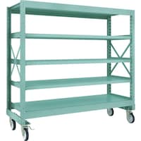 トラスコ中山 TRUSCO R3型ボルト式中量棚W1800XD600XH1700 5段 Φ150 ゴムキャスター付 R35665G150 1台