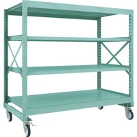 トラスコ中山 TRUSCO R3型ボルト式中量棚W1800XD900XH1700 4段 Φ150 ゴムキャスター付 R35694G150 1台