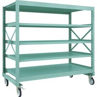 トラスコ中山 TRUSCO R3型ボルト式中量棚W1800XD900XH1700 5段 Φ150 ゴムキャスター付 R35695G150 1台