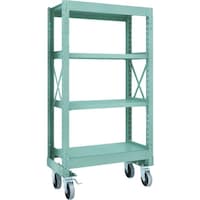 トラスコ中山 TRUSCO R3型ボルト式中量棚W900XD500XH1700 4段 Φ150 ウレタンキャスター付 R35354U150 1台