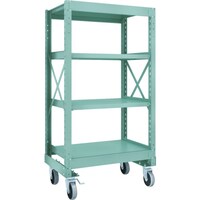 トラスコ中山 TRUSCO R3型ボルト式中量棚W900XD600XH1700 4段 Φ150 ウレタンキャスター付 R35364U150 1台
