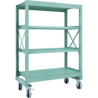トラスコ中山 TRUSCO R3型ボルト式中量棚W1200XD600XH1700 4段 Φ150 ウレタンキャスター付 R35464U150 1台