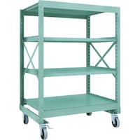 トラスコ中山 TRUSCO R3型ボルト式中量棚W1200XD900XH1700 4段 Φ150 ウレタンキャスター付 R35494U150 1台