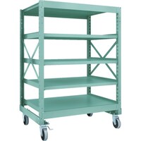 トラスコ中山 TRUSCO R3型ボルト式中量棚W1200XD900XH1700 5段 Φ150 ウレタンキャスター付 R35495U150 1台