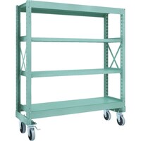 トラスコ中山 TRUSCO R3型ボルト式中量棚W1500XD500XH1700 4段 Φ150 ウレタンキャスター付 R35554U150 1台