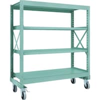 トラスコ中山 TRUSCO R3型ボルト式中量棚W1500XD600XH1700 4段 Φ150 ウレタンキャスター付 R35564U150 1台