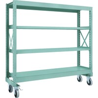 トラスコ中山 TRUSCO R3型ボルト式中量棚W1800XD500XH1700 4段 Φ150 ウレタンキャスター付 R35654U150 1台