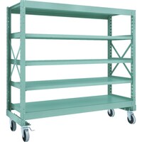 トラスコ中山 TRUSCO R3型ボルト式中量棚W1800XD600XH1700 5段 Φ150 ウレタンキャスター付 R35665U150 1台