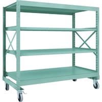 トラスコ中山 TRUSCO R3型ボルト式中量棚W1800XD900XH1700 4段 Φ150 ウレタンキャスター付 R35694U150 1台