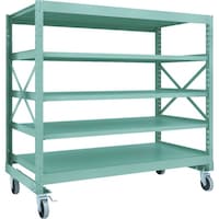 トラスコ中山 TRUSCO R3型ボルト式中量棚W1800XD900XH1700 5段 Φ150 ウレタンキャスター付 R35695U150 1台