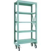 トラスコ中山 TRUSCO R3型ボルト式中量棚W900XD500XH2000 5段 Φ150 ゴムキャスター付 R36355G150 1台