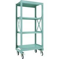 トラスコ中山 TRUSCO R3型ボルト式中量棚W900XD600XH2000 4段 Φ150 ゴムキャスター付 R36364G150 1台