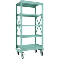 トラスコ中山 TRUSCO R3型ボルト式中量棚W900XD600XH2000 5段 Φ150 ゴムキャスター付 R36365G150 1台
