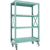 トラスコ中山 TRUSCO R3型ボルト式中量棚W1200XD600XH2000 4段 Φ150 ゴムキャスター付 R36464G150 1台