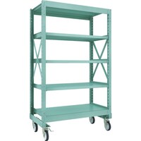トラスコ中山 TRUSCO R3型ボルト式中量棚W1200XD600XH2000 5段 Φ150 ゴムキャスター付 R36465G150 1台