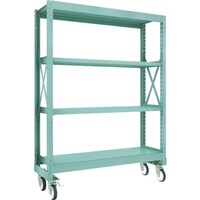 トラスコ中山 TRUSCO R3型ボルト式中量棚W1500XD500XH2000 4段 Φ150 ゴムキャスター付 R36554G150 1台