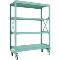 トラスコ中山 TRUSCO R3型ボルト式中量棚W1500XD600XH2000 4段 Φ150 ゴムキャスター付 R36564G150 1台