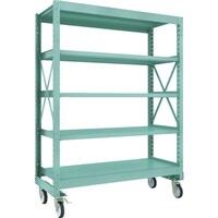 トラスコ中山 TRUSCO R3型ボルト式中量棚W1500XD600XH2000 5段 Φ150 ゴムキャスター付 R36565G150 1台