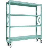 トラスコ中山 TRUSCO R3型ボルト式中量棚W1800XD500XH2000 4段 Φ150 ゴムキャスター付 R36654G150 1台