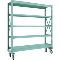 トラスコ中山 TRUSCO R3型ボルト式中量棚W1800XD500XH2000 5段 Φ150 ゴムキャスター付 R36655G150 1台