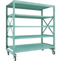 トラスコ中山 TRUSCO R3型ボルト式中量棚W1800XD900XH2000 5段 Φ150 ゴムキャスター付 R36695G150 1台